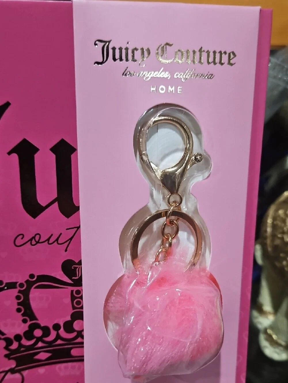 NWT! Juicy Couture Home Pretty Pink Journal with Pink Pom-Pom Keychain/Charm!